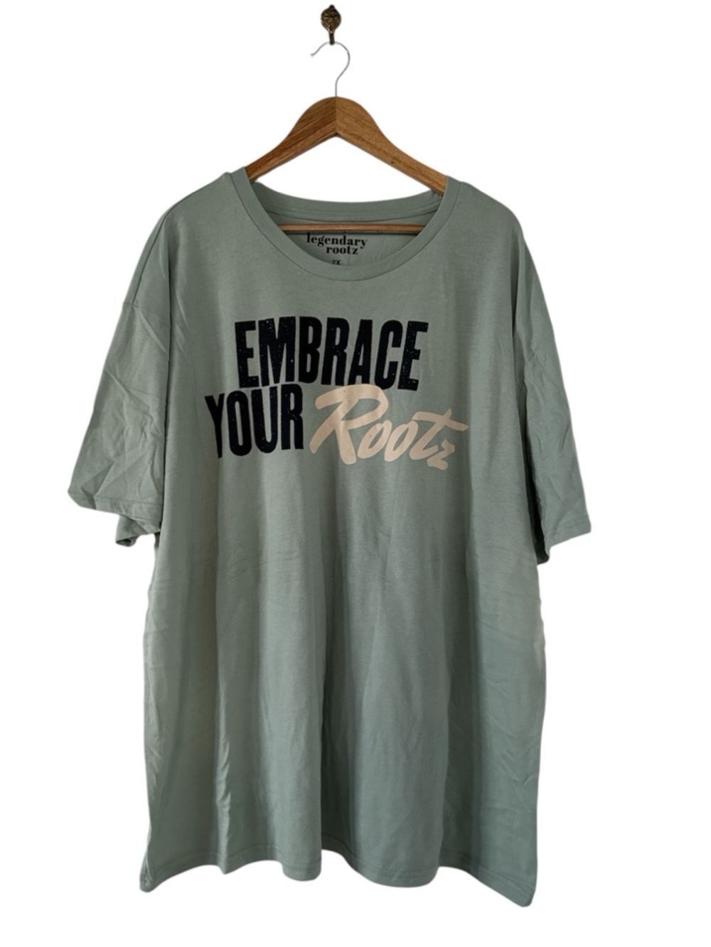 Target Sage Green "Embrace Your Rootz" Short Sleeve Tee